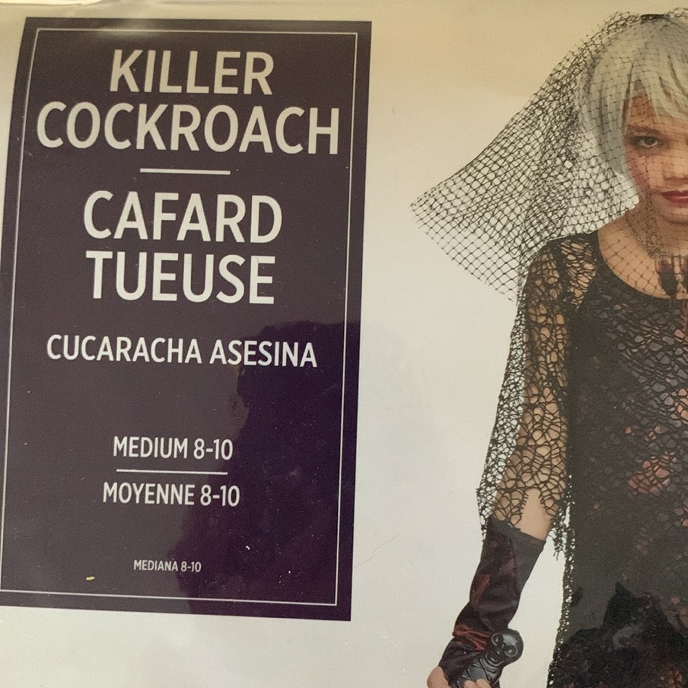 New-Girl's Killer Cockroach Costume Med 8-10 - Picture 4 of 13